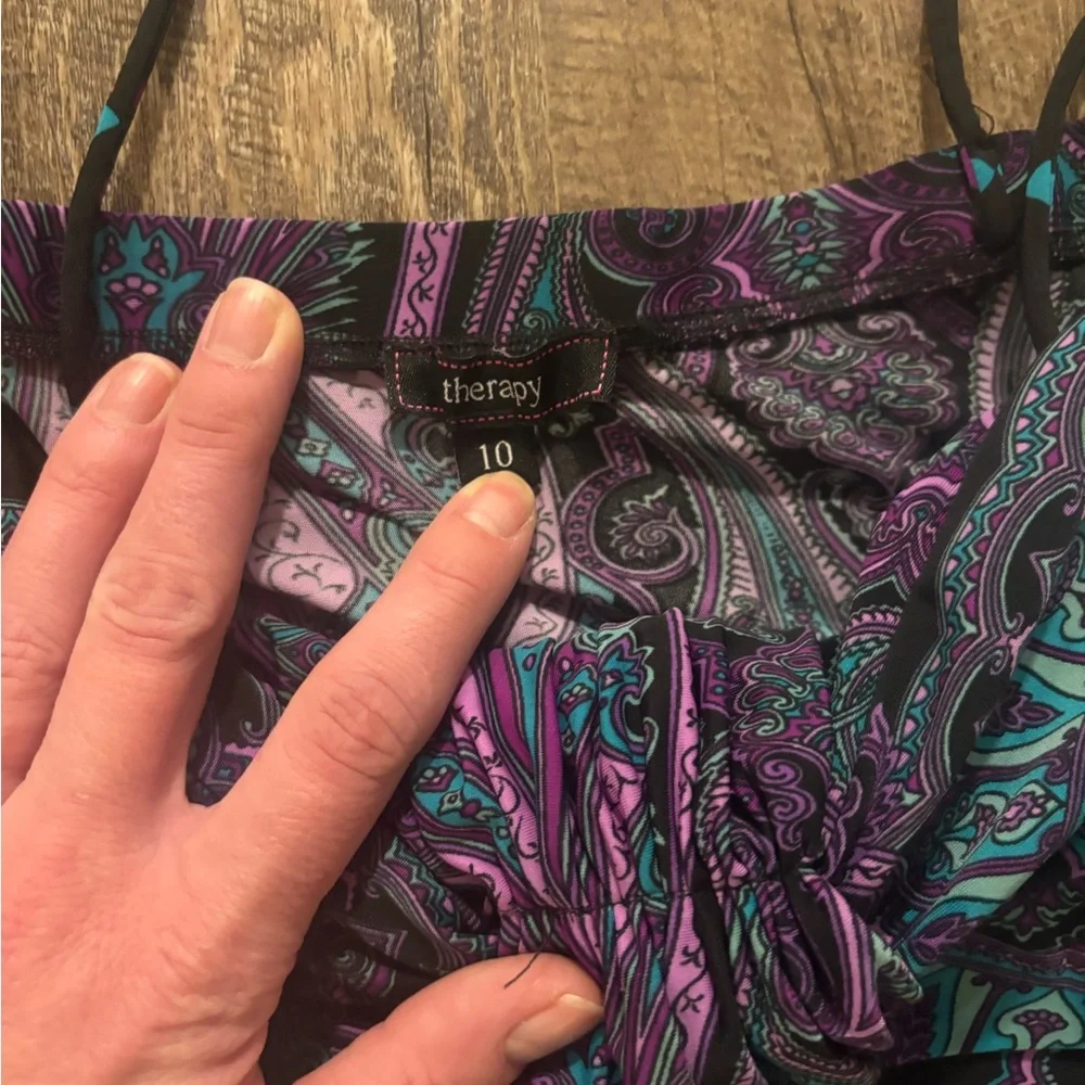 Therapy Black and Purple Patterned Maxi Dress - Picture 3 of 3